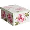 Lavatelli Scatola per armadio in cartone, con coperchio, organizer per vestiti e biancheria, per cambio stagione o per confezione regalo, Grande, Peonie 39x50x24 cm