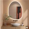 Dripex Specchio Bagno LED 90 x 68 cm - HD Specchio da Trucco con Luce - Anti Nebbia - 3 Temperature Colore e Dimmerabile 3000K-6500K- Moderno Specchio da Parete con Funzione memoria-IP44