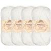 BambooMN JubileeYarn - Filato sportivo in cotone di bambù, 4 strati, 50 g/matassa, 4 matasse, colore: bianco