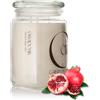 CERERIA DEL ROSSO Candela Profumata Giara Grande Cera di Soia 100% Naturale Aromaterapia Profumo Intenso Fino a 120 Ore Idea Regalo Occasione Made in Italy 3 Stoppini Cotone (Melograno)