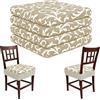 HAND Set 4 Cuscini per Sedie Cucina - Cuscini per Sedie in Legno con Elastico Perimetrale Antiscivolo, Sfoderabili con Cerniera, Imbottitura Inclusa (Beige Firenze, Set da 4)