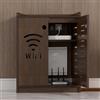 HARELA Armadietto portaoggetti per Router WiFi, Scatola portaoggetti da Pavimento per Router e Modem, Mobiletto per archiviazione multimediale per casa e Ufficio(Brown,50x60x25cm)
