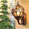 Mengjay Trade Applique da Parete Paris Lanterna Elegante d'Oro Nera Vintage Stile Rustico E27 Impermeabile IP44 Perfetta per Esterni: Cortile, Balcone e Giardino Terrazzo (40cm, Nero)