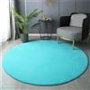 Morbuy Rotondo Tappeto Salotto Grande Pelo Corto, Tinta Unita Moderno Decorazione Grandi Moquette Antiscivolo Soggiorno Bambini Camera da Letto Domestica Tappeti (Azzurro,Diametro 160 cm)