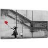 Printed Paintings Stampa su Tela 3 parti (120x80cm): Banksy - Bambina con Palloncino (Girl with Balloon)