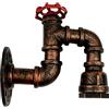 LEDSone Applique da parete Steampunk E27 in metallo rosso rustico, altezza 17 cm, illuminazione da parete vintage creativa senza lampadina per soggiorno, cucina, bagno, bar, ristoranti, caffetteria