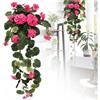 Generic Fiori artificiali per esterni, fiori di geranio finti da appendere, resistenti ai raggi UV, in plastica, non sbiadiscono, decorazione per pareti e recinzioni da giardino estivi, per matrimoni, casa