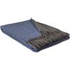 STTS International - Coperta in cashmere, 100% lana merino - cashmere - mix, 140 x 200 cm, plaid molto morbido, Faro (marrone-blu (doppio lato))