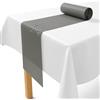 LILENO HOME Runner da tavolo in tessuto non tessuto, grigio chiaro, 30 cm x 25 m, monouso, come elegante runner da tavolo per matrimoni, comunione, battesimo, compleanno, Natale e tavolo da birra