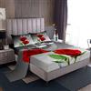 Loussiesd - Set di biancheria da letto con motivo rose rosse e cigni, romantico set di lenzuola floreali per uomo e donna, per San Valentino, ultra morbido, misura matrimoniale, 4 pezzi