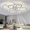 lnrosy Moderna Ventilatore da Soffitto con Luce Telecomando e App,80W Lampadina Ventilatore con 6 Velocità e Silenzioso,Led Lampadario con Ventola e Dimmerabile e Reversibile Per Soggiorno,Bianco