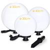 hofstein Palline luminose, lampada a sfera set di 3, lampade da esterno in plastica bianca Ø 30, 40 e 50 cm, sfere luminose con attacco E27, lampade a sfera con 5 metri di cavo di alimentazione, senza