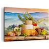 ARTTOR Quadro su Tela 100x70cm Stampe da Parete Toscana formaggio frutta italia Grandi Decorazione Murale Camera da Letto 1 pezzo Quadri Moderni Soggiorno Grafica Immagini Wall Art Canvas AA100x70-2902