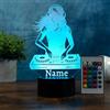 Optechvisual Lampada DJ personalizzata - Luce notturna a LED con nome e incisione - Idea regalo per DJane, amanti della musica e fan del club - Luce dimmerabile con cambio colore e telecomando