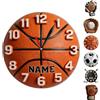 HCLRIU Orologio da Parete Basket Personalizzato con Nome, Arredamento Basket Personalizzato per Camera da Letto, Sala Giochi, Ufficio, Regalo per Atleta, Fidanzato, Papà, Allenatore, Compleanno, Laurea