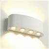 MAKA change your life quality Applique da Esterno Interno Led da Parete 24W Lampade da Muro Plafoniera Moderna Luci Up Down 2400 Lumen Ip65 Impermeabile Fascio Luce Durata Illuminazione 40 mila ore (Bianco, 4000K)