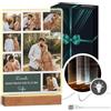 Maverton Cornice LED luminosa con supporto in legno - Quadro in vetro acrilico personalizzato con collage di foto - Lampada con foto per uomo per il compleanno - Dono - XL: 21x32x4,5cm