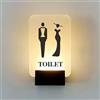 Generic Insegna da bagno illuminata a LED per porta o parete, superficie acrilica con base in metallo, cartello luminoso per bagno per una facile visibilità