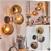 HOFSTEIN Lampada da parete Ripoll, lampada in metallo/vetro ondulato nero/oro/cromo/fumo/rame, dal design vintage (paralumi Ø 15 cm), E14, soggiorno, camera letto, cucina, corridoio, scala