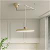 QAZXDRFG Lampada a Sospensione Moderna a LED con Braccio Girevole, dimmerabile, Rotonda, Lunga 15,7 Pollici, 37 W, Stile Crema, Regolabile, Illuminazione per Isola Cucina, Camera da Letto, Soggiorno