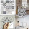 ConBlom 24 Pezzi Adesivi per Piastrelle, Impermeabile PVC Autoadesivo Decorazione, Adesivi Pavimento in 2D Sottile per Bagno Cucina Parete Fai da Te (15X15CM)