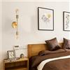 Mengjay Applique a Doppia Testa in Oro Spazzolato Lampada da Parete Industriale in Metallo Retrò Applique da Toeletta Luce Specchio Bagno per Camera da Letto Corridoio Portico (Oro)