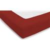 PENSIERI DELICATI Lenzuolo Singolo 90x200 cm, Lenzuolo Sotto 1 Piazza in Tinta Unita con Angoli +25 Realizzato 100% in Cotone, Made in Italy, Colore Rosso