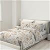 BANZAII TEXTILE INNOVATOR ONLINE Banzaii Copripiumino Singolo 155x200 cm con Cerniera e Lacci Angolari 100% Microfibra Manopesca, Set Copripiumino e Federa con Zip 50x80 cm, Made in Italy, Giulia Beige