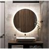 STYLE GLASS Specchio Rotondo Retroilluminato 80 cm GIANT, Specchio Bagno Led Retroilluminato 4000K Made in Italy, Specchiera Bagno