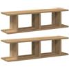 vidaXL 2 scaffali da parete in rovere Artisan, 75 x 18 x 20 cm, in legno di legno, mensola, scaffalatura sospesa, mensola, scaffalatura per CD