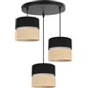 Light Home LH Light-Home Juta Lampadario a Sospensione - Lampade a Sospensione in Metallo con Paralume Moderno - E27-3-Luce 20 cm - Nero Base e Juta e Nero