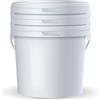 POSH Secchio con coperchio - bianco, plastica, per alimenti, a prova di perdite, inodore, robusto, stabile, ermetico, secchio con manico (3, 5 l)