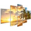islandburner Quadri Moderni Bel Tramonto sul Mare con Una Vista di Palme sulla Spiaggia Bianca di Stampa su Tela - Quadro x poltrone Salotto Cucina mobili Ufficio casa - Fotografica Formato XXL DHB