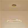 GESMOS Anello Singolo LED Lampada A Sospensione Nordico Moderno Cerchio Lampadario Regolabile Lampade Sospeso Per Soggiorno Isola Cucina Tavolo Da Pranzo(80CM 50W,Gold, Stepless Dimming)
