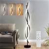 robwibw Lampada da Terra Soggiorno LED Dimmerabile, 52W Moderna Piantana Lampada da Terra Salotto con Telecomando Spirale Design Lampada Piantana per Camera da Letto (Nero)