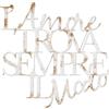 Declea Scritta in Legno da appendere l'Amore trova sempre il Modo, Decorazione murale in Legno d'amore per la casa, soggiorno, camera - Design Declea