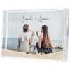 Wanapix | Palla di Sabbia Personalizzata con 2 Foto | Palla di Neve con Foto e Testo | Palla di Neve con Sabbia e Conchiglie | San Valentino/Amore/innamorati | 15x10 cm