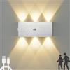 VOMI Applique Senza Fili da Muro a Batteria Con Sensore di Movimento, 6W Interni Lampada da Parete Ricaricabile Magnetico Luci 4000mAh Moderno Alluminio Applique per Camera da Letto Corridoio