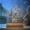 Pixel Artigiani Digitali PIXEL® Lampada personalizzata con nome incisa 3d Luce notturna bambino bambina bambini neonato Idea regalo nascita bimbo bimba battesimo Regalo Natale neonati Personalizzato cameretta (Fatina)