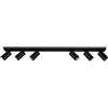 Planetitaly Plafoniera Rettangolare con 6 Faretti GU10 Orientabili 48W per Soffitto e Parete in Alluminio Nero (4000K)