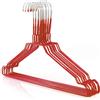 HANGERWORLD 100 Grucce Appendiabiti 40cm in Metallo Cromato Rosso Salvaspazio per Casa e Lavanderia