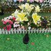 JHzood Outdoor Solar Garden Lights, LED Solar Lights with Lily Flower Bloom Design, Waterproof for Courtyard Decoration, Garden Patio and Pathway, Christmas and Birthday Gifts. (Yellow)