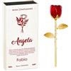 Maverton Rosa Stabilizzata Eterna in Vetro in Scatola Personalizzata - Rose stabilizzate di Cristallo - Soprammobili moderni - Rosso - Oro - Idea Regalo Donna - libertà