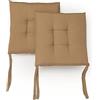 PARAMAISON Cuscini Sedia con Lacci Giunk, Set da 2 pezzi Quadro, Imbottito, Interni od Esterni, Non Sfoderabile, 40x40 cm, Vari Colori