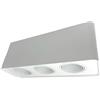 VR VETRINEINRETE Vetrineinrete® Portafaretto triplo orientabile per montaggio esterno mini plafoniera applique da soffitto per faretto cucina soggiorno (Bianco)