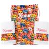 AmiAmarena Set asilo personalizzato. Set asilo 3 pezzi in 100% cotone. 2 asciugamani per bambini e sacca per asilo con nome ricamato (Gatti 3D, Multicolore)