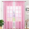 GAIFNAG Tende Voile Semitrasparenti 60 x 220 cm Termiche Isolanti, Voile Trasparenti con Occhiell Tende Tendine Finestra a Vetro, Tende Soggiorno per Matrimoni, Ristorante, Rosa