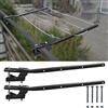 parpyon® Bracci Stendibiancheria da balcone esterno, Stendibiancheria da parete o ringhiera in ferro per filo per stendere il bucato prodotto 100% Italiano (Fisso c/piastra, Grigio scuro)