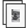 MCS Foundry - Cornice da parete in metallo, 20 x 25 cm, opacizzata fino a 10 x 15 cm, confezione da 2, colore: Nero