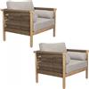 Dutch Bone DutchBone Set 2 Poltrone da Esterno Oasis - Legno di Acacia con Cuscini Beige